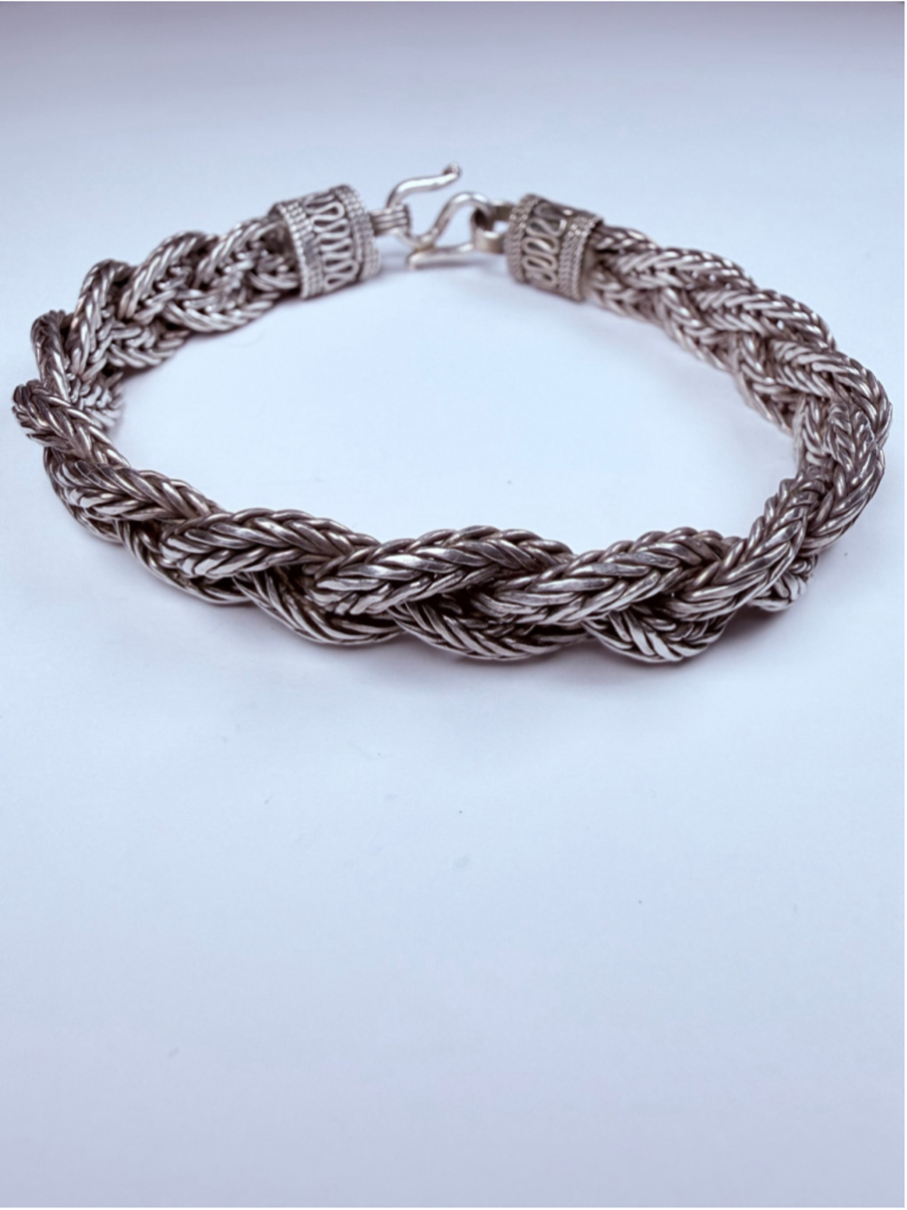 Classic Chain Tulang Naga Braided Dragon Weave 925 Sterling Silver VTG Bracelet